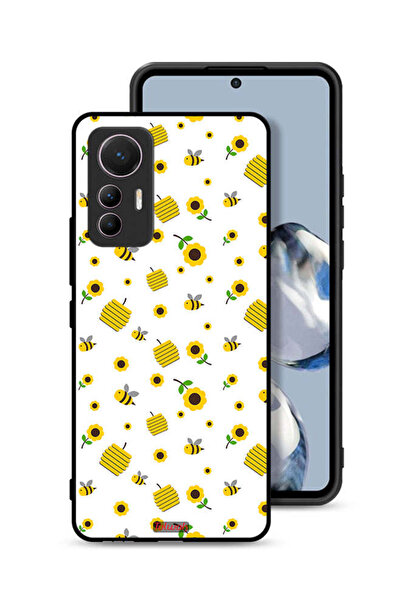 Tolwak غطاء حماية لهاتف شاومي 12 لايت بنقشة عباد الشمس والنحل