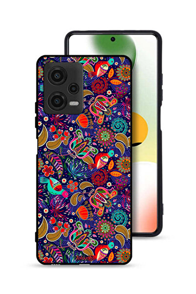 Tolwak غطاء حماية لهاتف Xiaomi Poco X5 بنمط أوراق طيور وزهور ملونة
