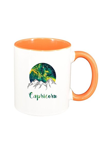 INOVATIX Cana alba personalizata, Zodiac, Capricorn, interior portocaliu, D13...