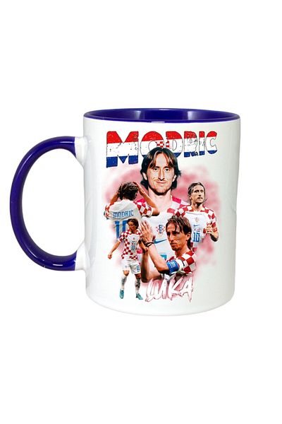 INOVATIX Cana Alba Personalizata, Luka Modric, Maner Si Interior Albastru, ®. 330ml