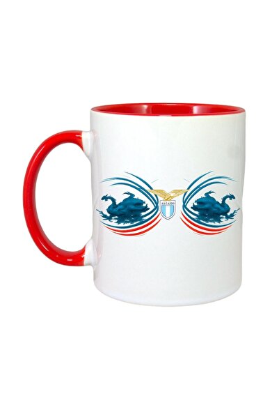 INOVATIX Cana Alba Personalizata, Ss Lazio Italia, Maner Si Interior Rosu, ®....