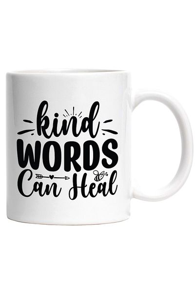 INOVATIX Personalized white mug, message that kind words can heal, INOVATIX®. 330ml