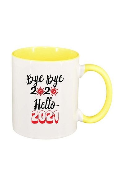 INOVATIX Personalized white mug, Merry Christmas, yellow interior, D1544, INOVATIX®. 330ml
