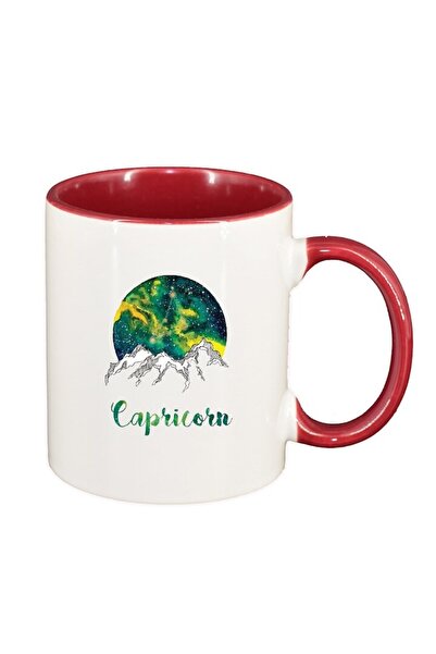 INOVATIX Cana alba personalizata, Zodiac, Capricorn, interior rosu-inchis, D1...