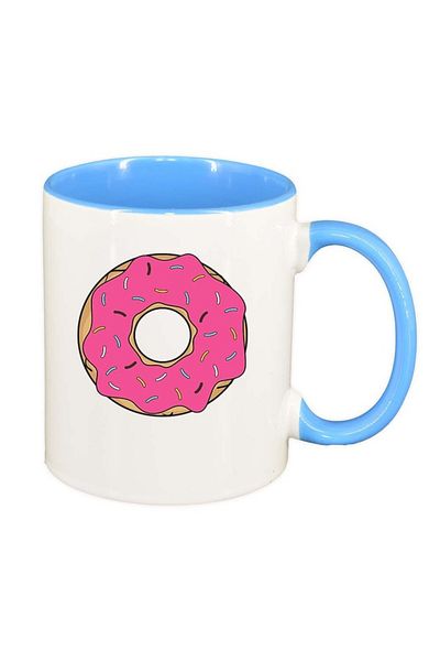 INOVATIX Personalized white mug, Doughnut, blue interior, D415, INOVATIX®. 330ml