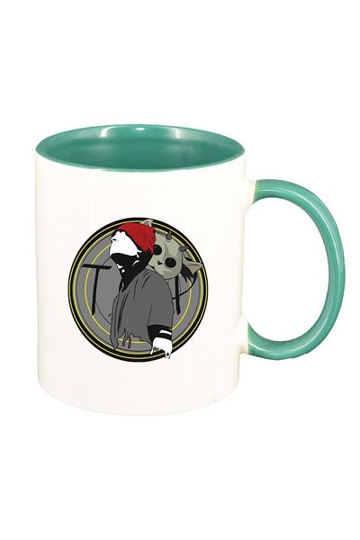 INOVATIX Personalized white mug, Music, green interior, D1447, INOVATIX®. 330ml