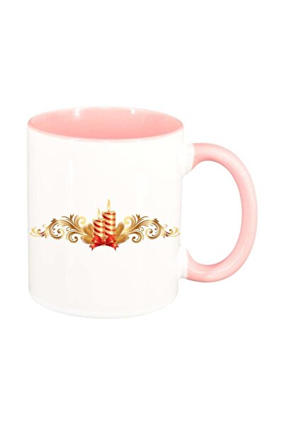 INOVATIX Cana alba personalizata, Craciun, interior roz, D166, INOVATIX®. 330ml