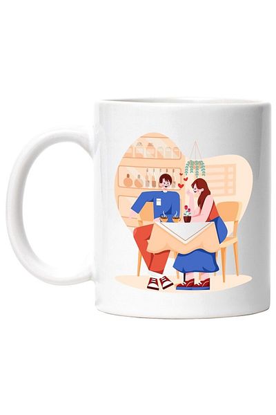 INOVATIX Personalized white mug, Meeting, Couple, Coffee, Table, INOVATIX®. 330ml