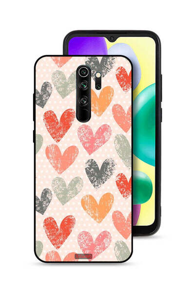 Tolwak Xiaomi Redmi Note 8 Pro Protective Case Cover Hearts Art