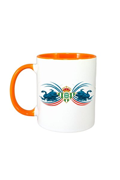 INOVATIX Cana Alba Personalizata, Real Betis Spania, Maner Si Interior Portoc...