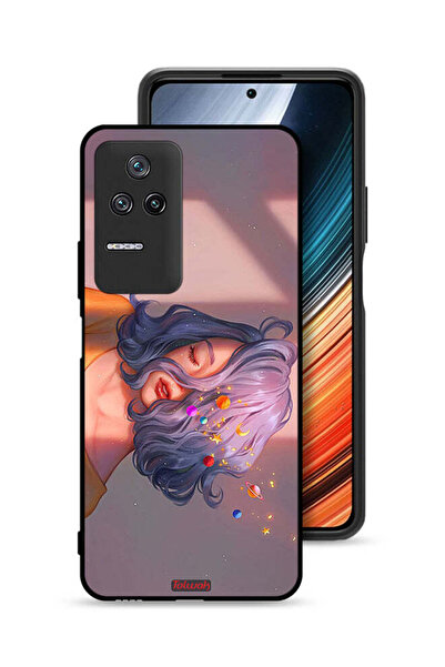 Tolwak Xiaomi Poco F4 Protective Case Cover Girl And Space Art