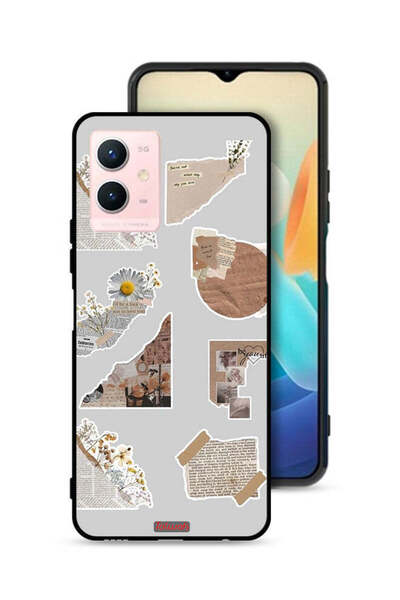 Tolwak غطاء حماية لهاتف Vivo Y33s 5G بقطع من الملصقات الورقية