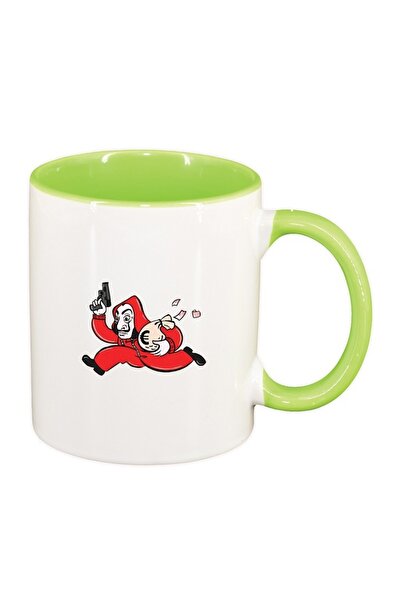 INOVATIX Cana alba personalizata, La Casa De Papel, interior verde deschis, D...