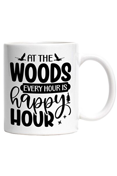 INOVATIX Cana alba personalizata, pasari si mesajul In padure orice ora este ...