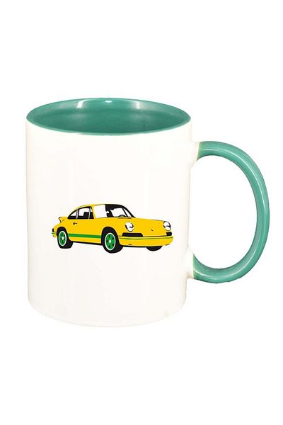 INOVATIX Personalized white mug, Car, green interior, D951, INOVATIX®. 330ml