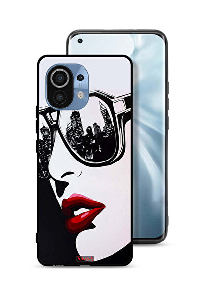 Tolwak غطاء حماية لهاتف شاومي مي 11 بتصميم وجه فتاة وفن تجريدي