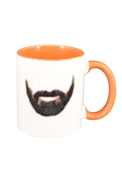 INOVATIX Cana alba personalizata, Beard, interior portocaliu, D260, INOVATIX®. 330ml