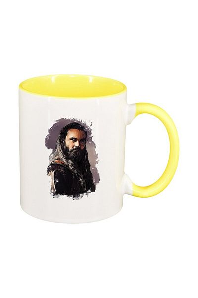 INOVATIX Personalized white mug, Vikings, yellow interior, D1436, INOVATIX®. 330ml