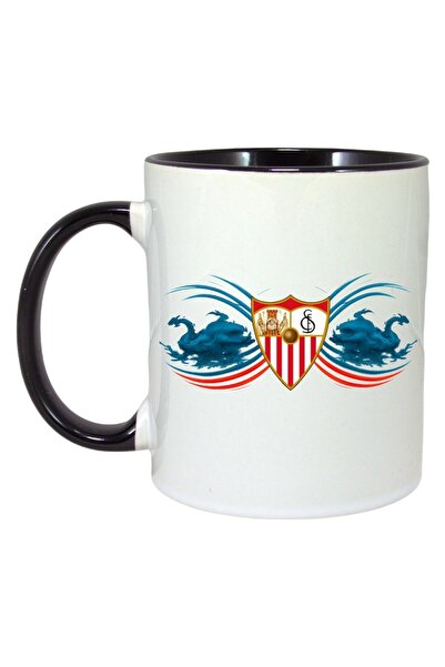 INOVATIX Cana Alba Personalizata, Sevilla Fc Spania, Maner Si Interior Negru,...