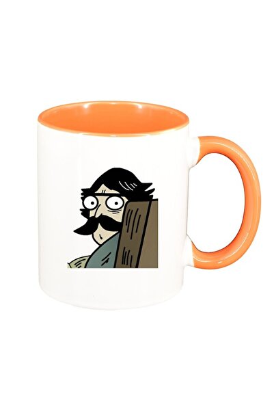 INOVATIX Персонализирана бяла чаша, Meme, оранжева вътрешност, D1396, INOVATI...