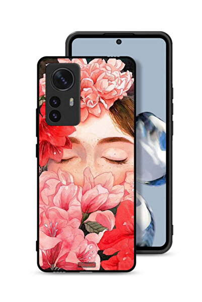 Tolwak غطاء حماية لهاتف شاومي 12S برو، وجه فتاة مخفي في فن الزهور