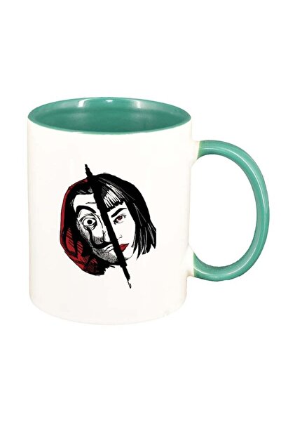 INOVATIX Cana alba personalizata, La Casa De Papel, interior verde, D1303, IN...