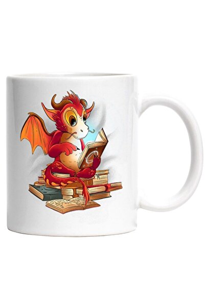 INOVATIX Cana alba personalizata, Dragon, Carte Deschisa, Magie, Iubitori De ...