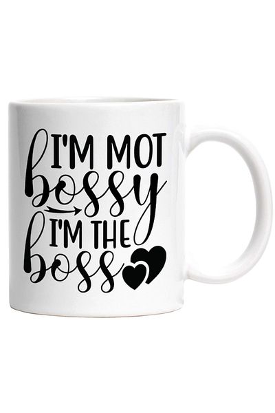 INOVATIX Personalized white mug, heart for those who are the real bosses/bosses, INOVATIX®. 330ml