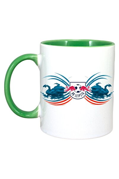 INOVATIX Εξατομικευμένη Λευκή Κούπα, Rb Leipzig Γερμανίας, Πράσινη Λαβή και Ε...