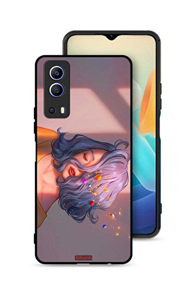 Tolwak Vivo Y72 5G Protective Case Cover Girl And Space Art