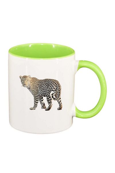 INOVATIX Personalized white mug, Tiger, light green interior, D193, INOVATIX®. 330ml