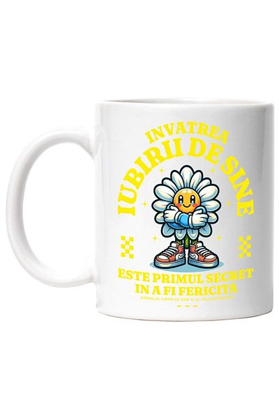 INOVATIX Personalized white mug, Learning self-love-It's the first secret, INOVATIX®. 330ml