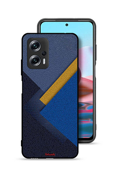 Tolwak غطاء حماية لهاتف شاومي ريدمي نوت 11T برو بلس 5G بنقشة مثلثات جلدية