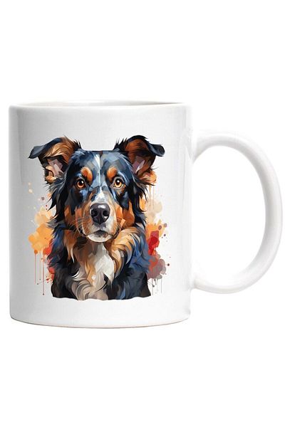 INOVATIX Personalized white mug, Puppy, Collie, Breed, Illustration, Fur, Animal, INOVATIX®. 330ml