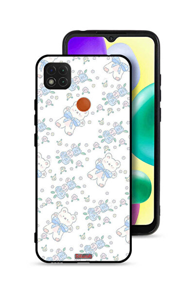 Tolwak غطاء حماية لهاتف شاومي ريدمي 9C مع أيقونة دب تيدي لطيف وزهور