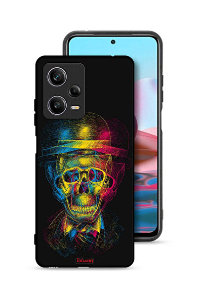 Tolwak غطاء حماية شاومي ريدمي نوت 12 برو بتصميم جمجمة وقبعة ملونة وفن خيالي