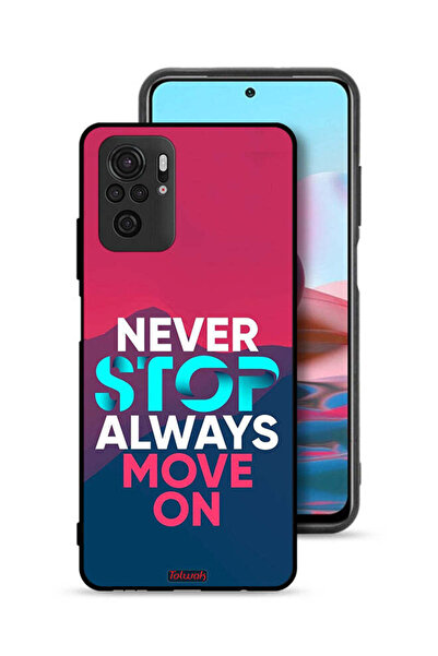 Tolwak Xiaomi Redmi Note 10 4G Protective Case Cover Never Stop Always Move On