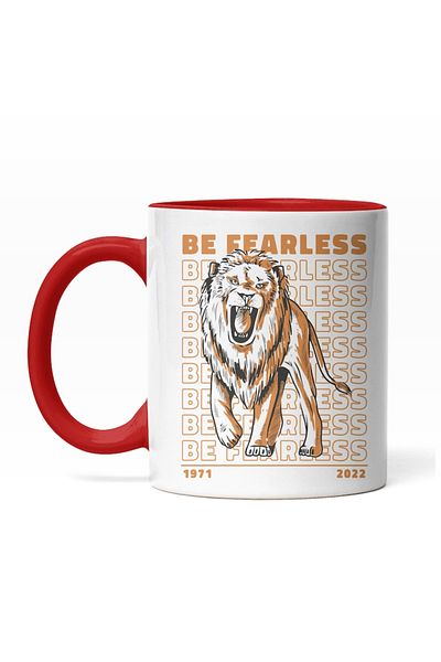 INOVATIX Personalized white mug, Be Fearless,, Brown, INOVATIX®. 330ml