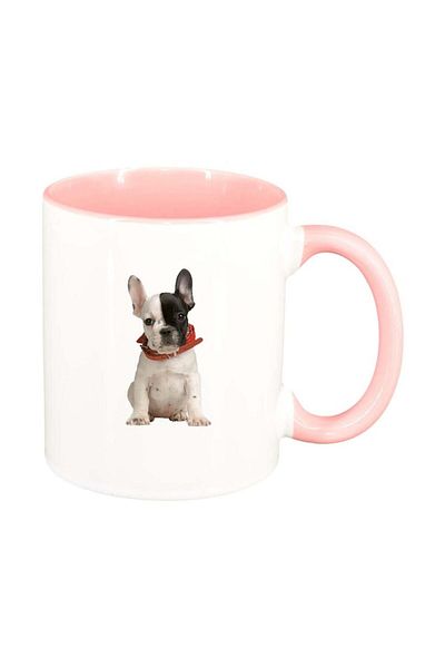 INOVATIX Personalized white mug, Dog, pink interior, D357, INOVATIX®. 330ml