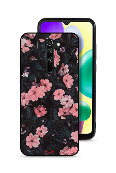 Tolwak غطاء حماية لهاتف شاومي ريدمي نوت 8 برو - لون الخوخ والورود الصغيرة