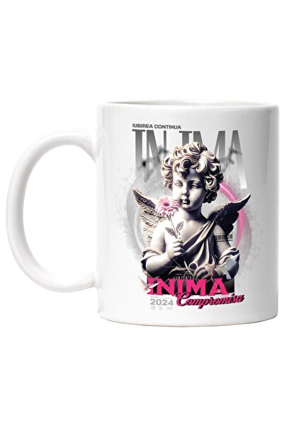 INOVATIX Cana alba personalizata, Iubirea Continua - Inger cu Inima Compromis...