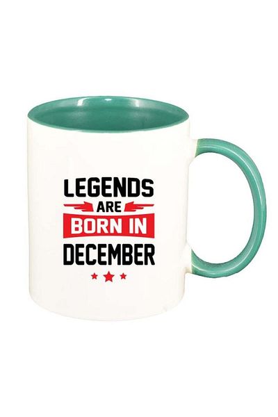 INOVATIX Personalized white mug, Legend, green interior, D83, INOVATIX®. 330ml
