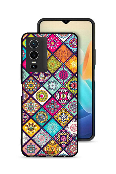 Tolwak غطاء حماية لهاتف Vivo Y76 5G بنقشة مربعات ماندالا