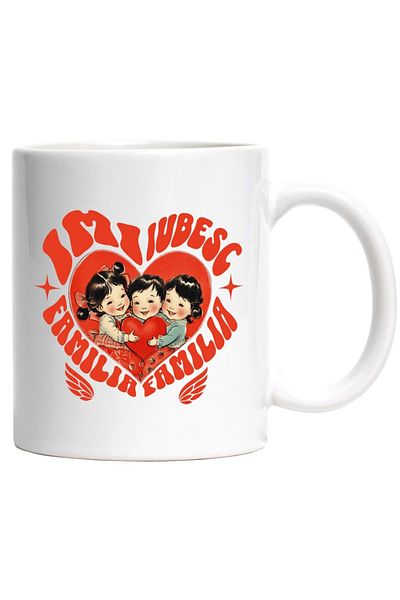 INOVATIX Personalized white mug, Three Children Heart Love I Love My Family Brothers, INOVATIX®. 330ml