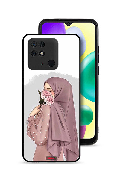 Tolwak غطاء حماية لهاتف شاومي ريدمي 10 سي برسومات فتاة تحمل ورودًا