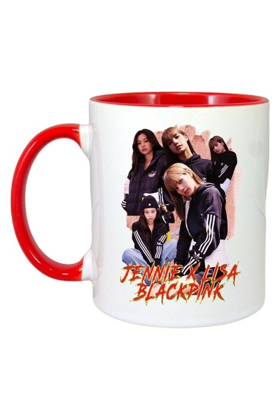 INOVATIX Cana Alba Personalizata, Formatia/trupa Jeongyeon, Maner Si Interior Rosu, ®. 330ml