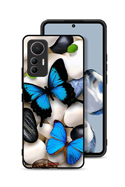 Tolwak غطاء حماية لهاتف شاومي 12 لايت بنقشة فراشات على أحجار