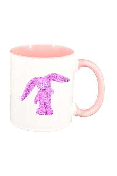 INOVATIX Cana alba personalizata, Pink Bunny, interior roz, D999, INOVATIX®. 330ml
