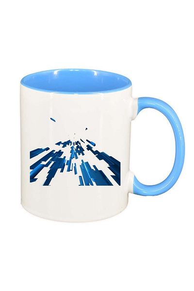INOVATIX Personalized white mug, Shapes, blue interior, D303, INOVATIX®. 330ml