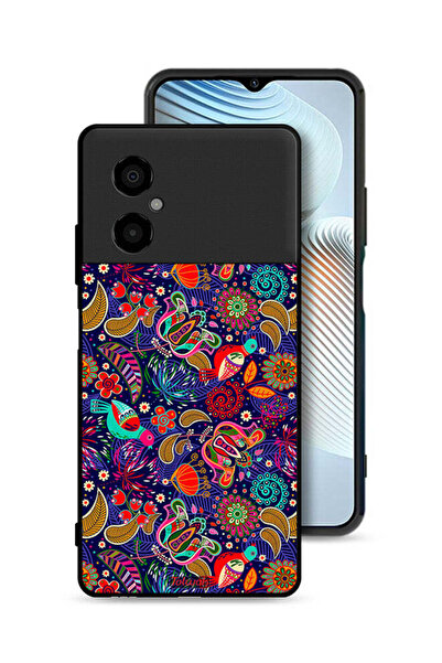 Tolwak غطاء حماية لهاتف Xiaomi Poco M4 5G بنقشة أوراق طيور وزهور ملونة